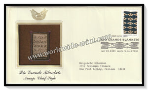 2005 USA Rio Grande Blankets Navajo Chief Style - Gold Replica FDC #FE105