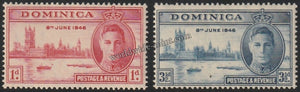 DOMINICA 1946 - KING GERORGE VI - VICTORY ISSUE 2V MNH SG: 110 - 111