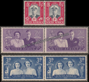 SUID - AFRICA & SOUTH AFRICA 1947 - ROYAL VISIT 3V HORIZONTAL MNH SG: 111 - 113