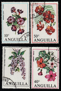 1970 Anguilla Flowers Used Stamp Set of 4 #FOR-1162