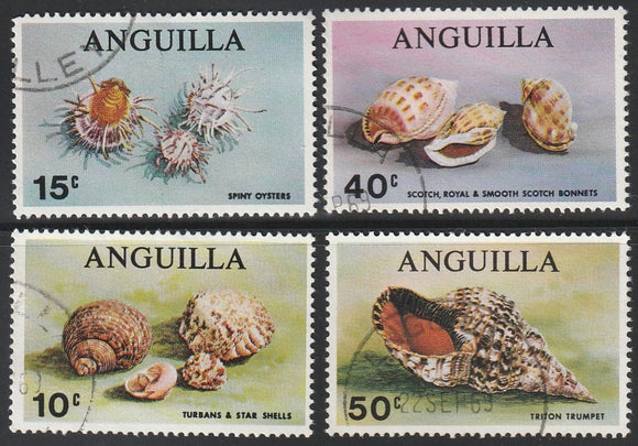 1969 Anguilla Sea Shells Used Stamp Set of 4 #FOR-1163