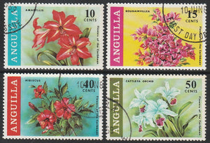 1969 Anguilla Flowers Used Stamp Set of 4 #FOR-1164