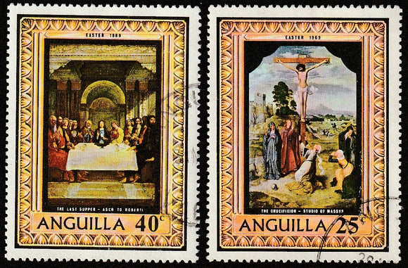 1969 Anguilla Easter Used Stamp Set of 2 #FOR-1173