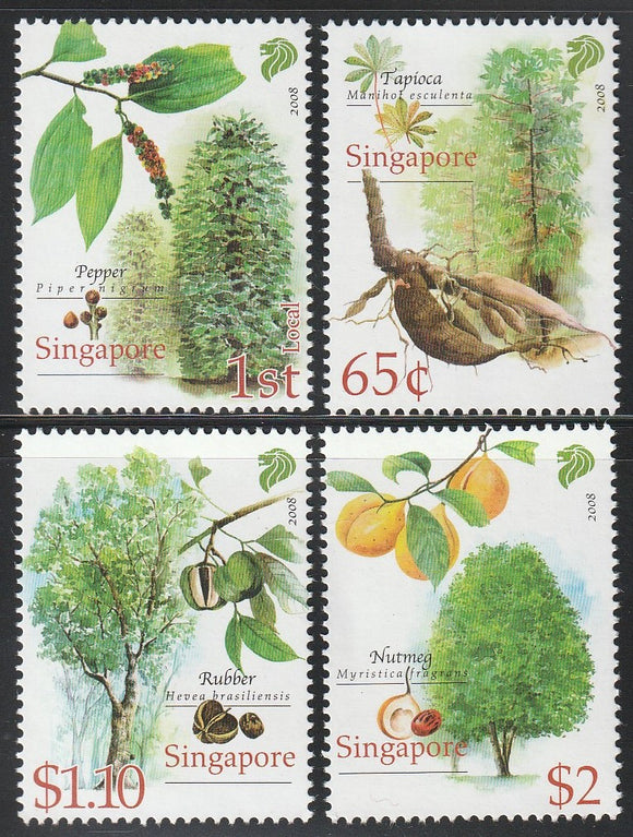 2008 Singapore Cash Crops of Early Singapore Set of 4 #FOR-1179