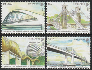 2009 Singapore Bridges - The 40th Anniversary of Diplomatic Relations with the Philippines Set of 4 #FOR-1189