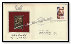 1989 USA Arturo Toscanini Performing (Musician) Arts Series - Gold Replica FDC #FE118