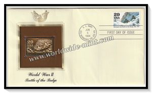 1994 USA World War II Battle of the Bulge - Gold Replica FDC #FE126