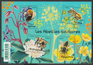 2016 France les Abeille's solitaires Miniature Sheet - Honey Bee #FOR-1274