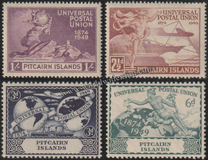 PITCAIRN ISLANDS 1949 - UPU 4V MNH SG: 13 - 16 CV: £20