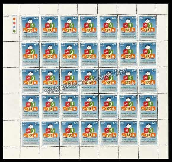 1991 India International Conference on Youth Tourism Full Sheet of 35 Stamps