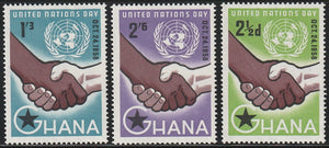 1958 Ghana United Nations Day Set of 3 MH #FOR-1370