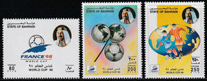 1998 Bahrain Football World Cup - France  Set of 3 MNH #FOR-1379