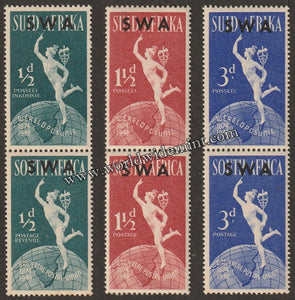 SWA (SOUTH WEST AFRICA ) SUID - AFRICA & SOUTH AFRICA 1949 - UPU 3V VERTICAL MNH SG: 138 - 140