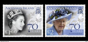 2022 Ascension Island The 70th Anniversary of Queen Elizabeth II Accession to the Throne Set of 2 #ASI-1399‑1400