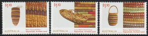 2022 Australia Aboriginal Fiber Art Set of 3 MNH #FOR-13