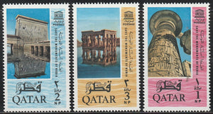 1965 Qatar Nubian Monuments Preservation Set of 3 MH #FOR-1404