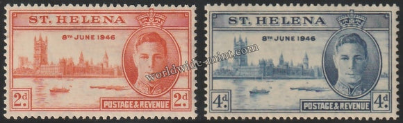 ST. HELENA 1946 - KING GERORGE VI - VICTORY ISSUE 2V MNH SG: 141 - 142