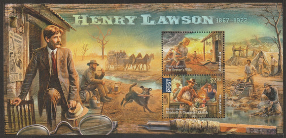 1867-1922 Australia Henry Lawson (Australian writer) MS - Horse, Dog, Gold Digger, Pen, Specs #FOR-1444