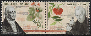 2020 Colombia The 100th Anniversary of Diplomatic Relations with Austria MNH nicholas joseph von jacquin (scientist) & José Celestino Mutis Spanish (Botanist and mathematician) #FOR-144