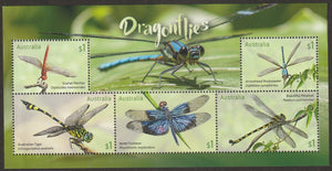 2017 Australia Stamp Collecting Month - Dragonflies MS #FOR-1477