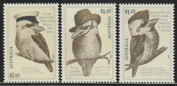 2022 Australia Postcards to the Front - Birds Set of 3 MNH #FOR-14