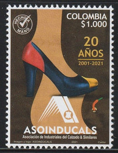 2021 Colombia The 20th Anniversary of the ASOINDUCALS Shoemakers Association MNH #FOR-152