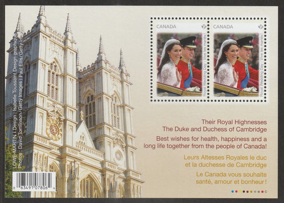 2011 Canada Royal Wedding - Prince William & Catherine Middleton MS #FOR-1534