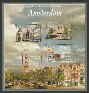 2016 France European Capitals - Amsterdam MS Canal, Boats, Water, Buildings #FOR-1563