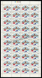 1999 India National Defence Academy Full Sheet of 40 Stamps