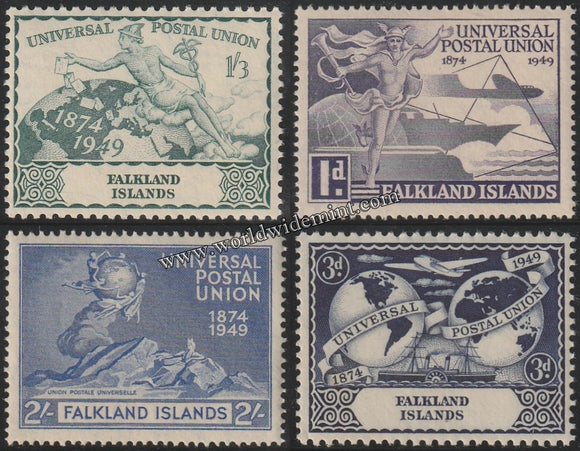 FALKLAND ISLANDS 1949 - UPU 4V MNH SG: 168 - 171 CV: £13