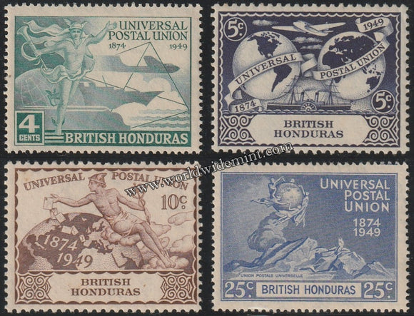 BRITISH HONDURAS 1949 - UPU 4V MNH SG: 172 - 175