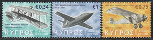 2021 Cyprus Aviation History Set of 3 MNH #FOR-177