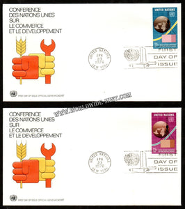 1984 UN Conference on Trade & Development Set of 2 FDC #FA177b