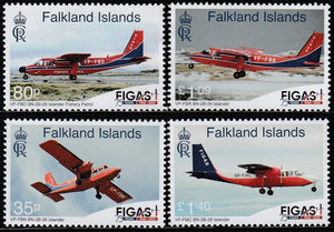 2023 Falkland Island The 75th Anniversary of the Falkland Islands Government Air Service Set of 4 MNH - Aircraft #FOR-178