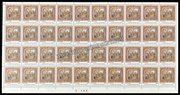 2001 India St Aloysius College Chapel Paintings Full Sheet of 40 Stamps