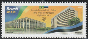 2021 Brazil The 100th Anniversary of Diplomatic Relations with Estonia - Joint Issue with Estonia #FOR-1825