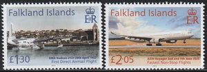 2022 Falkland Island The 70th Anniversary of the First Direct Airmail Flight Set of 2 MNH - Sea Plane, Aircraft #FOR-183