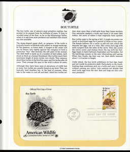 1987 USA American Wildlife - Box Turtle FDC #FE183