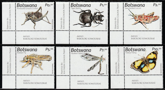 2019 Botswana Insects of Botswana Set of 6 #FOR-1846