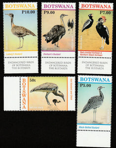 2017  Botswana Endangered Birds Set of 5 #FOR-1848