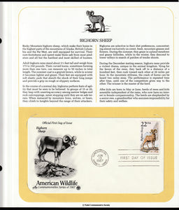 1987 USA American Wildlife - Bighorn Sheep FDC #FE190