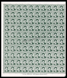 INDIA Srinivasa Ramanujan 11th Series(4 00 ) Definitive Full Sheet of 100 Stamps MNH