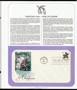 1964 USA Season's Greetings Christmas - Sprig of Conifer FDC #FE196