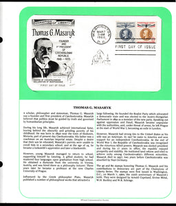 1960 USA Champion of Liberty Thomas G. Masaryk Founder and 1st President of Czechoslovak Republic 1918-1935 FDC #FE199