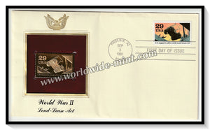 1991 USA World War II Lend-Lease Act - Gold Replica FDC #FE19