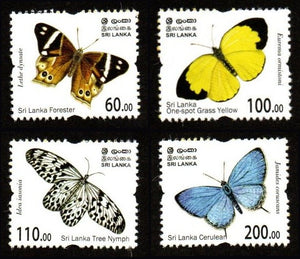 2022 SRI LANKA Insects - Endemic Butterflies of Sri Lanka Set of 4 #SL2013a