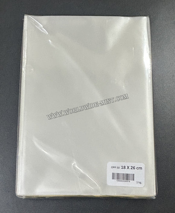 18 X 26 Cms - 500g (Approx 110 pcs) - For Sheetlets - BOPP Sleeves Imported Taiwan / Thailand