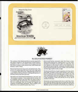 1987 USA American Wildlife - Black-Footed Ferret FDC #FE206