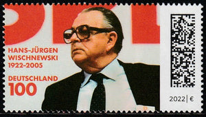 2022 Germany The 100th Anniversary of the Birth of Hans - Jurgen Wischnewski, (German politician) 1922-2005 MNH #FOR-222