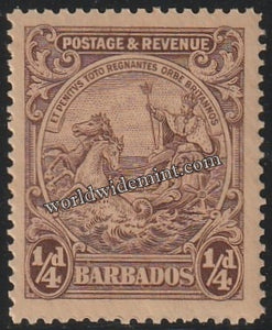 1925 - 1935 BARBADOS - SEAL OF COLONY W/M: MULTI SCRIPT CA MNH SG: 229